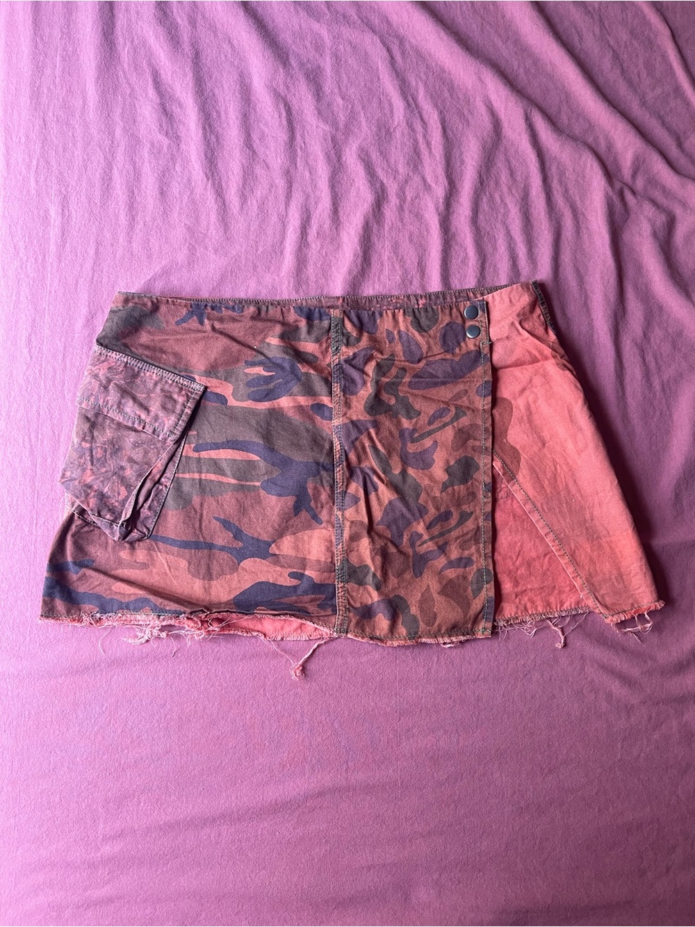 UO Camo Mini Wrap Cargo Skirt